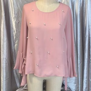 Pink pearl blouse